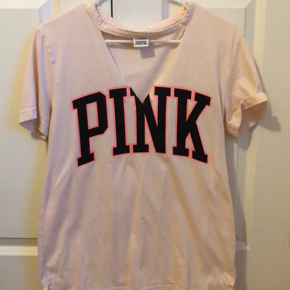 PINK. victoria’s secret light pink T-shirt cutout